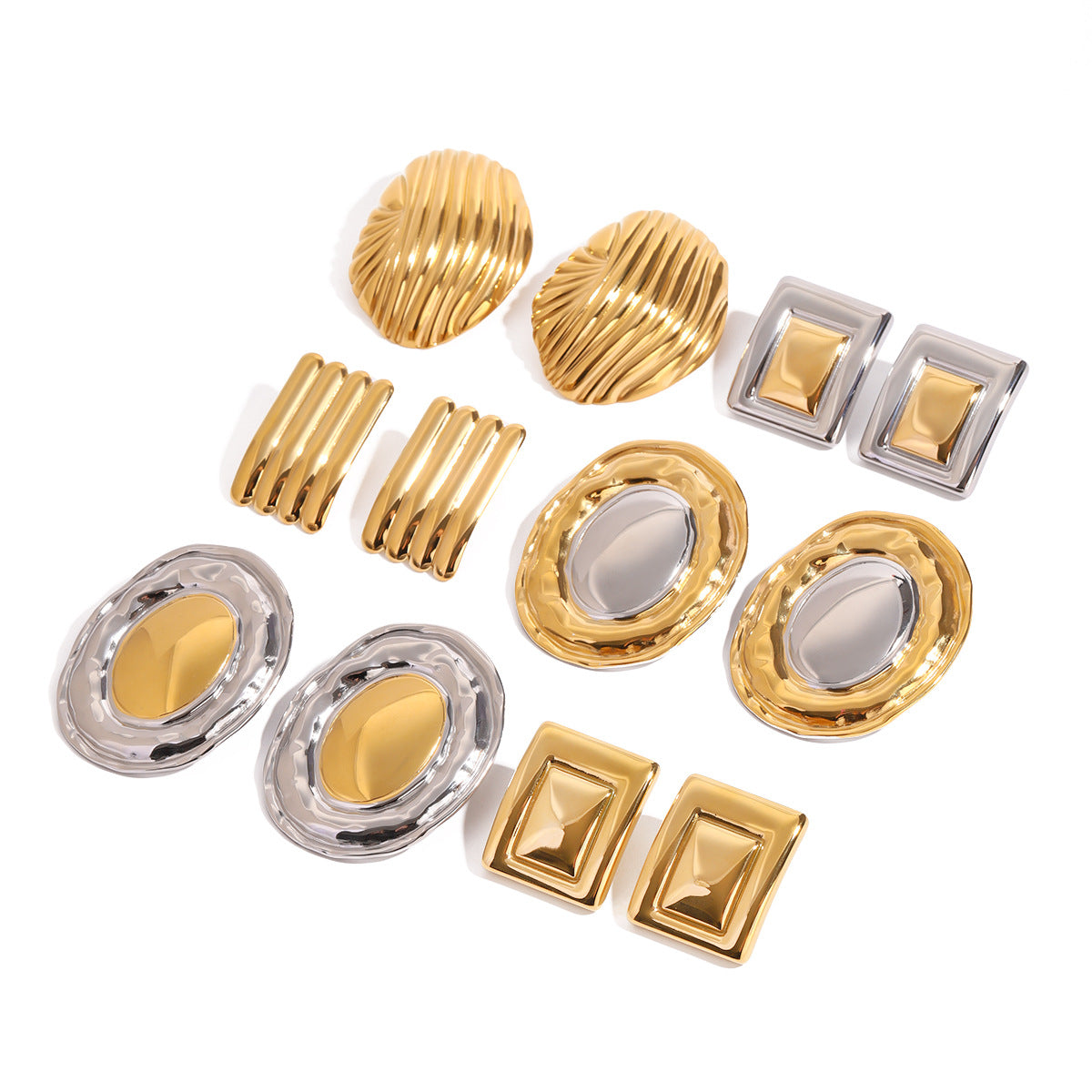 Statement earring assortment including the four offered variants