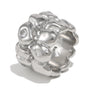 silver-finish pebble band ring with small clear accents