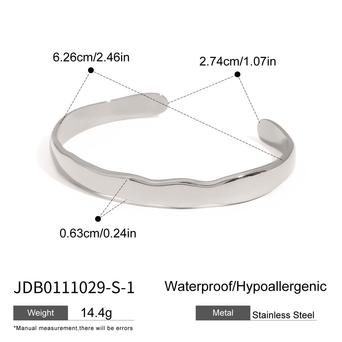 Two-Tone Stainless Steel Open Cuff Bracelet Collection — product reference