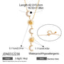 Sun and crescent Y necklace size image showing 42 cm chain plus 5 cm extension