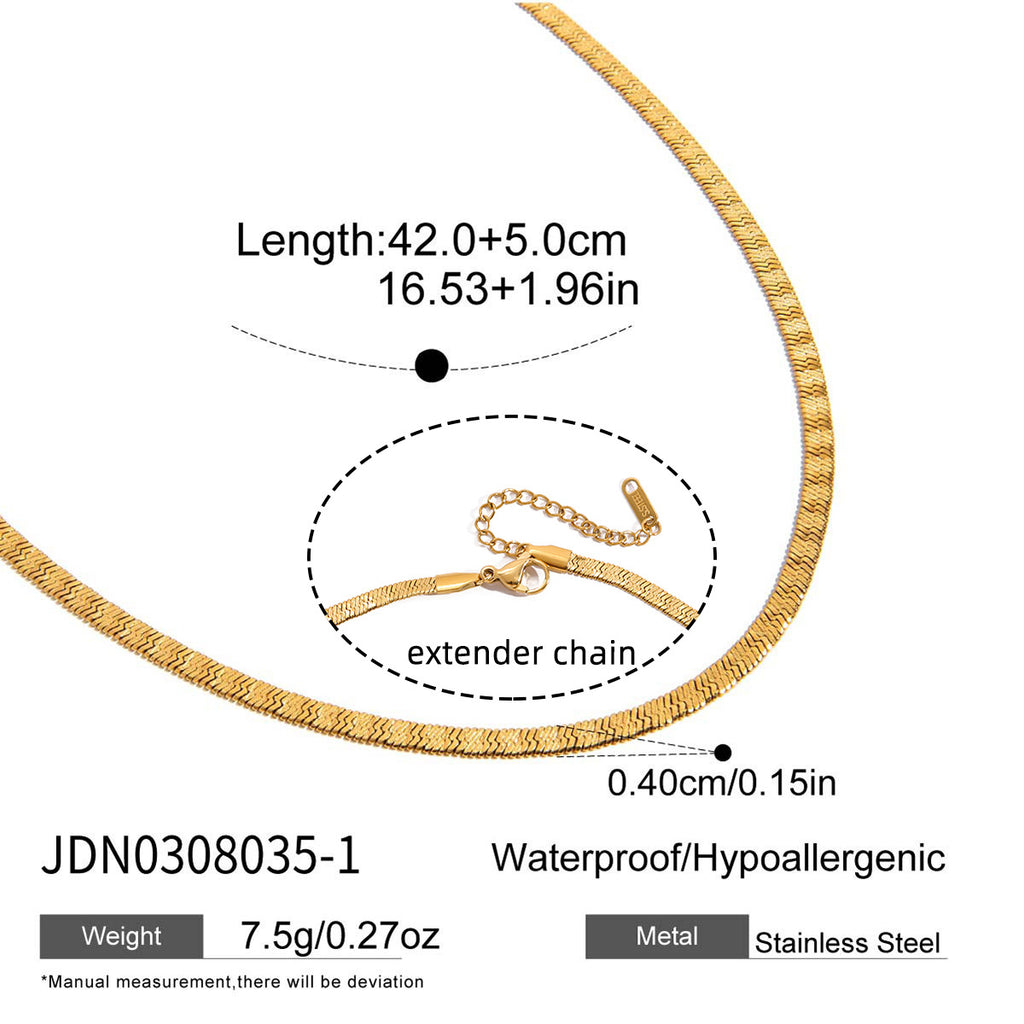 Flat layering chain necklace measurement guide