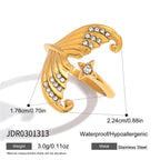 Mermaid-tail open ring with clear accents