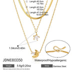 Three chain lengths and shared clasp detail