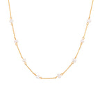 Fine gold-tone necklace with spaced freshwater pearls