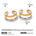 Stainless Steel Hoop Earring Collection in Mixed Finishes — product reference