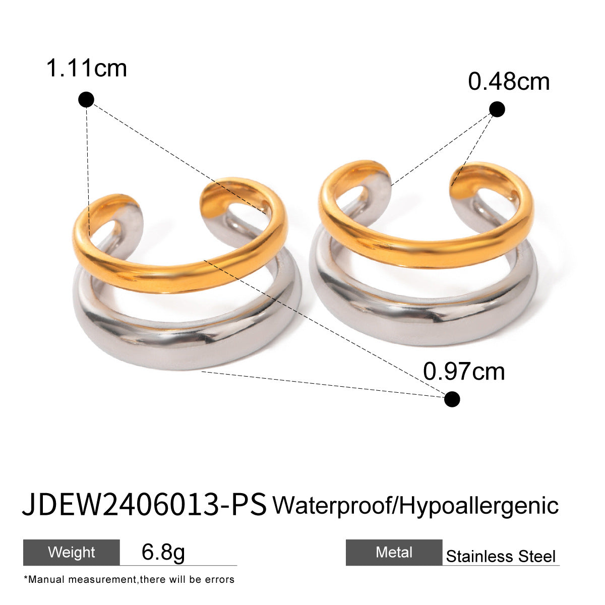 Stainless Steel Hoop Earring Collection in Mixed Finishes — product reference