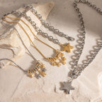 Several star necklace color combinations on stone