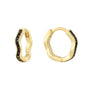 Gold Plated 925 Sterling Silver Black Resin Wave Hoop Earrings — black fronts and smooth inner hoops
