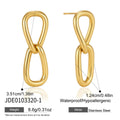 Plain gold tone linked teardrop earring dimensions