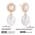 Gold-Tone Pearl-Look Stainless Steel Drop Earrings variant reference
