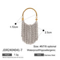 Stainless steel fringe ring with band and tassel measurements