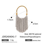 Stainless steel fringe ring with band and tassel measurements
