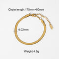 Gold Plated Stainless Steel Chain Bracelet Collection — herringbone close-up
