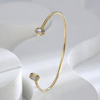 upright view of the double oval stone open cuff