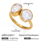 Round and pear twin-stone ring measurement chart