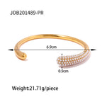 Gold plated pearl-look accent cuff dimensions
