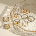 Two-Tone Sculptural Stainless Steel Ring Collection — wholesale view 2