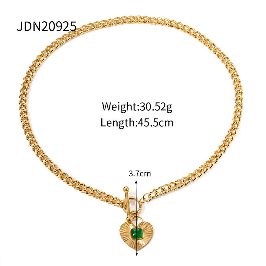 heart toggle necklace specification image with supplier-listed length and weight