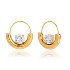 front views of stainless steel half-moon stone hoops