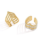 Front and back views of the layered open ring design