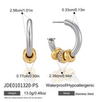 Two-tone stainless steel hoop measurement image