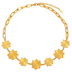 Gold Plated Stainless Steel Spiral Disc Station Necklace — clasp and chain detail