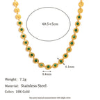 green stone medallion necklace with 40.5 plus 5 cm length details