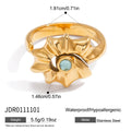 Sun ring with blue center and dimensions