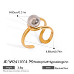 Two-Tone Stainless Steel Sculptural Ring Collection — close-up