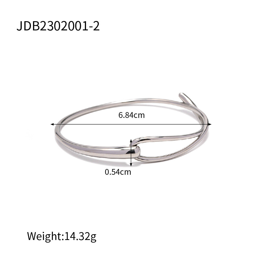 Silver-finish crossover cuff bracelet dimensions