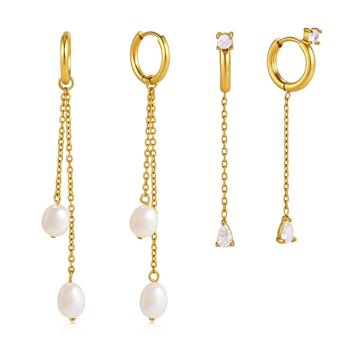 Single and double-chain hoop designs in front view