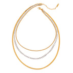 Two-Tone Layered Stainless Steel Chain Necklace – product view 4