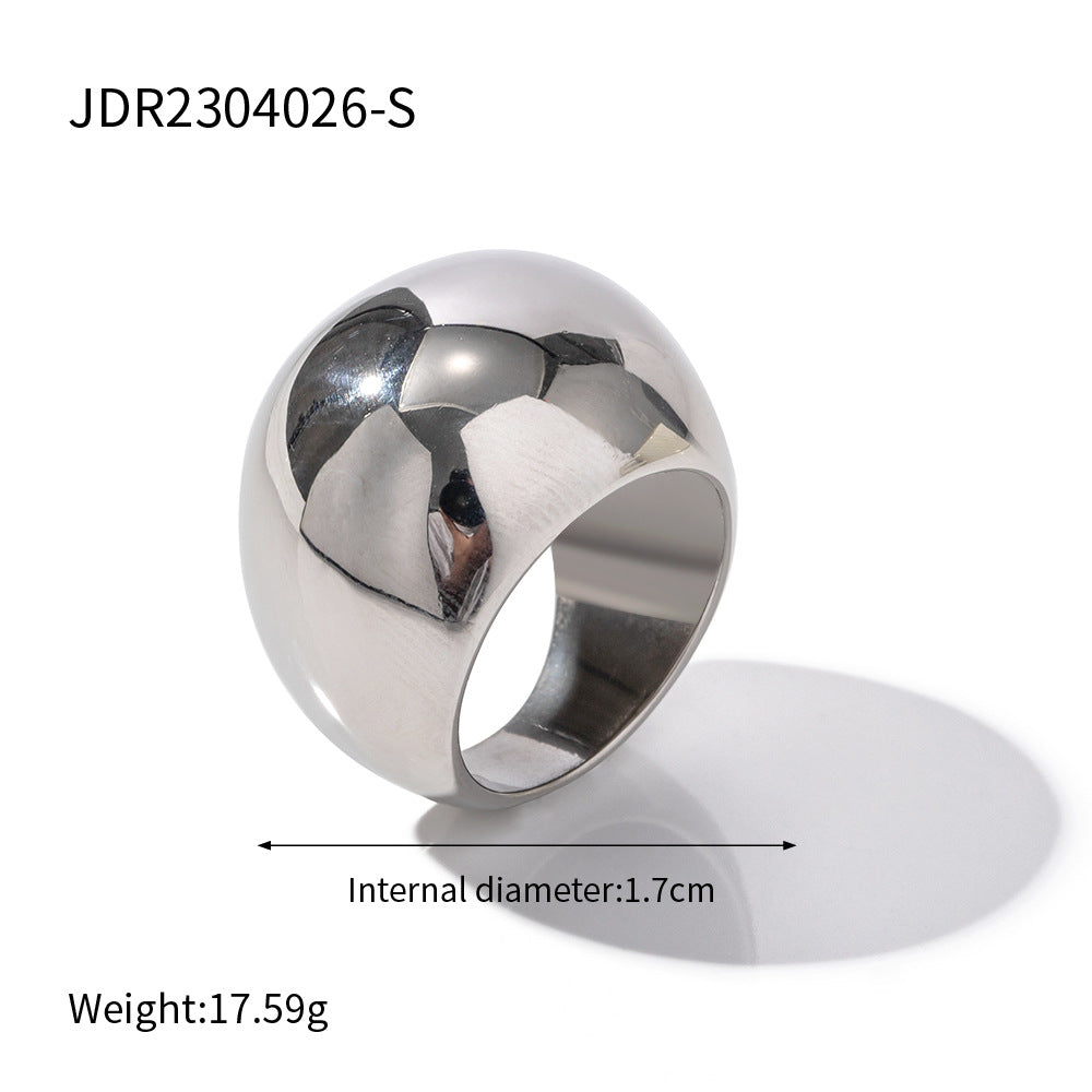 Wholesale Gold Plated Stainless Steel Dome Statement Ring Collection - option overview