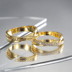 close view of the script-style engraving and zirconia row