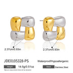 Two tone square stud front and back with dimensions