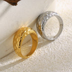 side view of the broad dimpled stainless steel rings