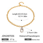 Mixed-Finish Circular Link Stainless Steel Jewelry Collection — wholesale view 6