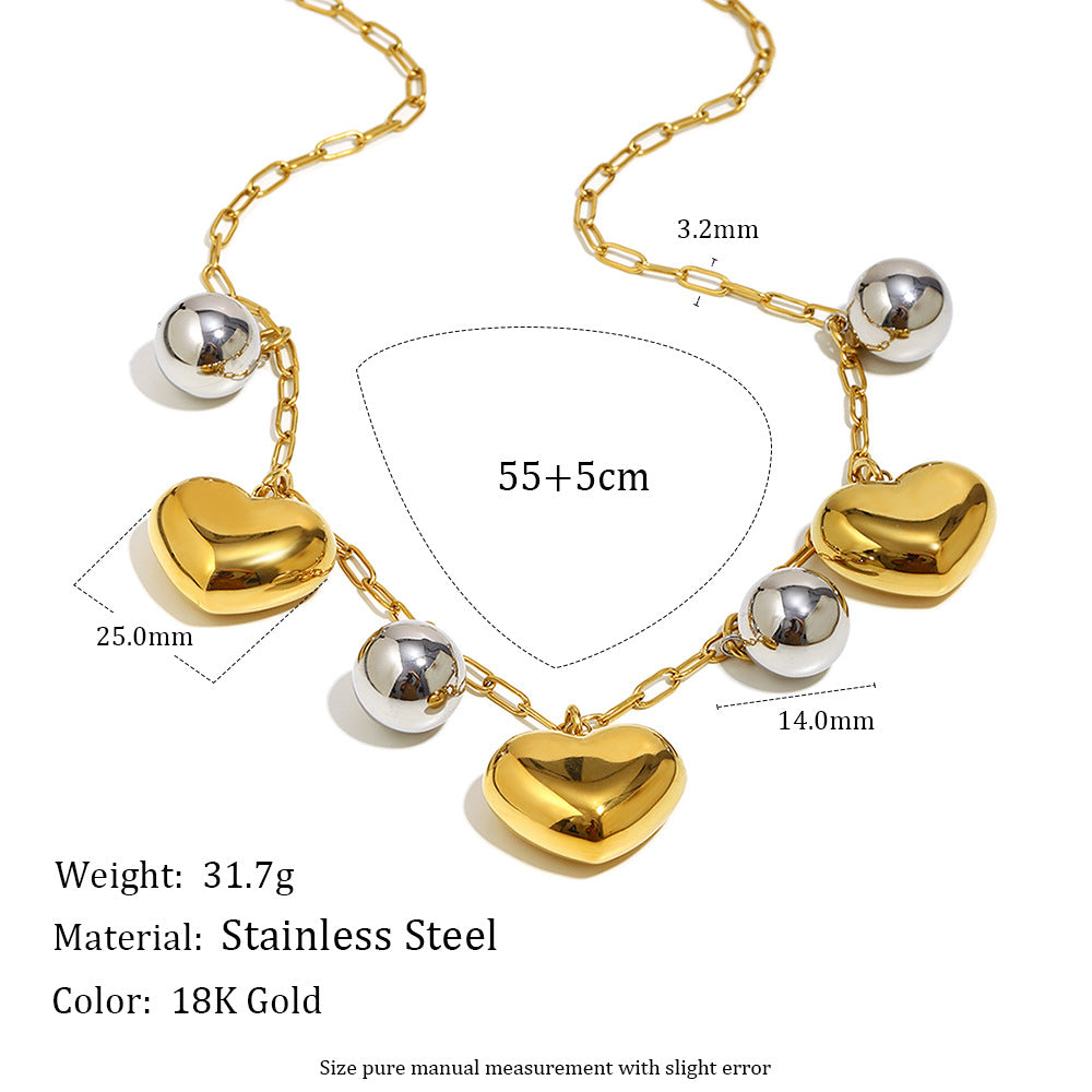 heart charm necklace with 55 plus 5 cm length details