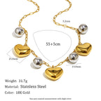 heart charm necklace with 55 plus 5 cm length details