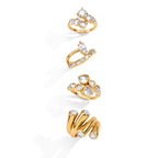 Gold Plated Clear Stone Stainless Steel Statement Ring Collection — marquise ring view