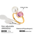 Stainless Steel Bracelet and Ring Collection with Clear Accents variant style view