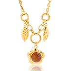Wholesale Gold-Tone Stainless Steel Multicolor Resin Charm Necklace Collection - design detail