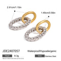 Two-Tone Circular Stainless Steel Earring Collection — wholesale view 5