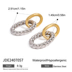 Two-Tone Circular Stainless Steel Earring Collection — wholesale view 5