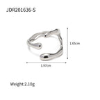 Irregular open band stainless steel ring dimensions