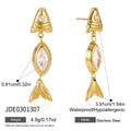 Fish earring height and side-view dimensions