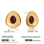 dimensions of the burgundy resin cabochon statement studs