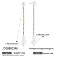 Stainless steel glass pearl earring length and bead measurement diagram