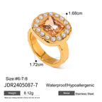 Peach stone ring face size and listed size options