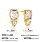 Rectangular and triangular zirconia studs with supplier dimensions